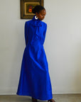 Electric Blue Gouyave Pussybow Dress-Pre-Order