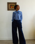 Corduroy Navy Wide leg Pants- Pre-Order