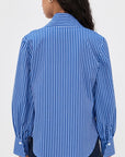 Pussybow Cotton Button Down Stripe Shirt - Pre Order