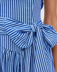 Louise Strapless Blue Stripe Jacquard Dress - Pre Order