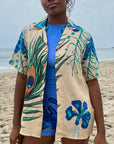 Coral Camp Linen Button Down