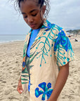 Coral Camp Linen Button Down
