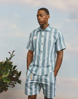 Azaka Button Up Blue Stripe- Pre Order