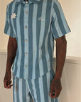 Azaka Button Up Blue Stripe- Pre Order