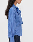 Pussybow Cotton Button Down Stripe Shirt - Pre Order
