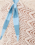 Sailor Lace Crochet Blue Stripe Maxi Dress