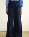 Corduroy Navy Wide leg Pants- Pre-Order