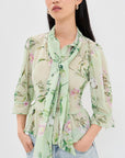 Swamp Rose Victorian Pussybow Top