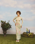 Swamp Rose Maxi Mesh Dress