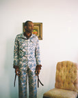 Cherub Ogun Military Jacket- Ice blue Jacquard-Pre-Order