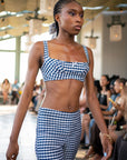 Toni Silk Blue Gingham Bralette