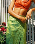 Green Silk Wrap Skirt