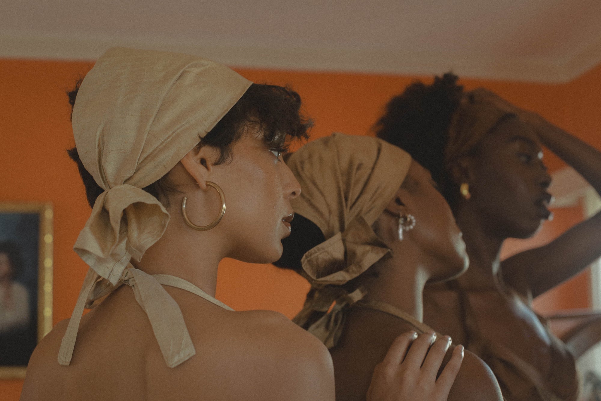 Tan Nude Silk Scarf