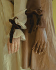 Tan Victorian Silky Pussybow Shirt