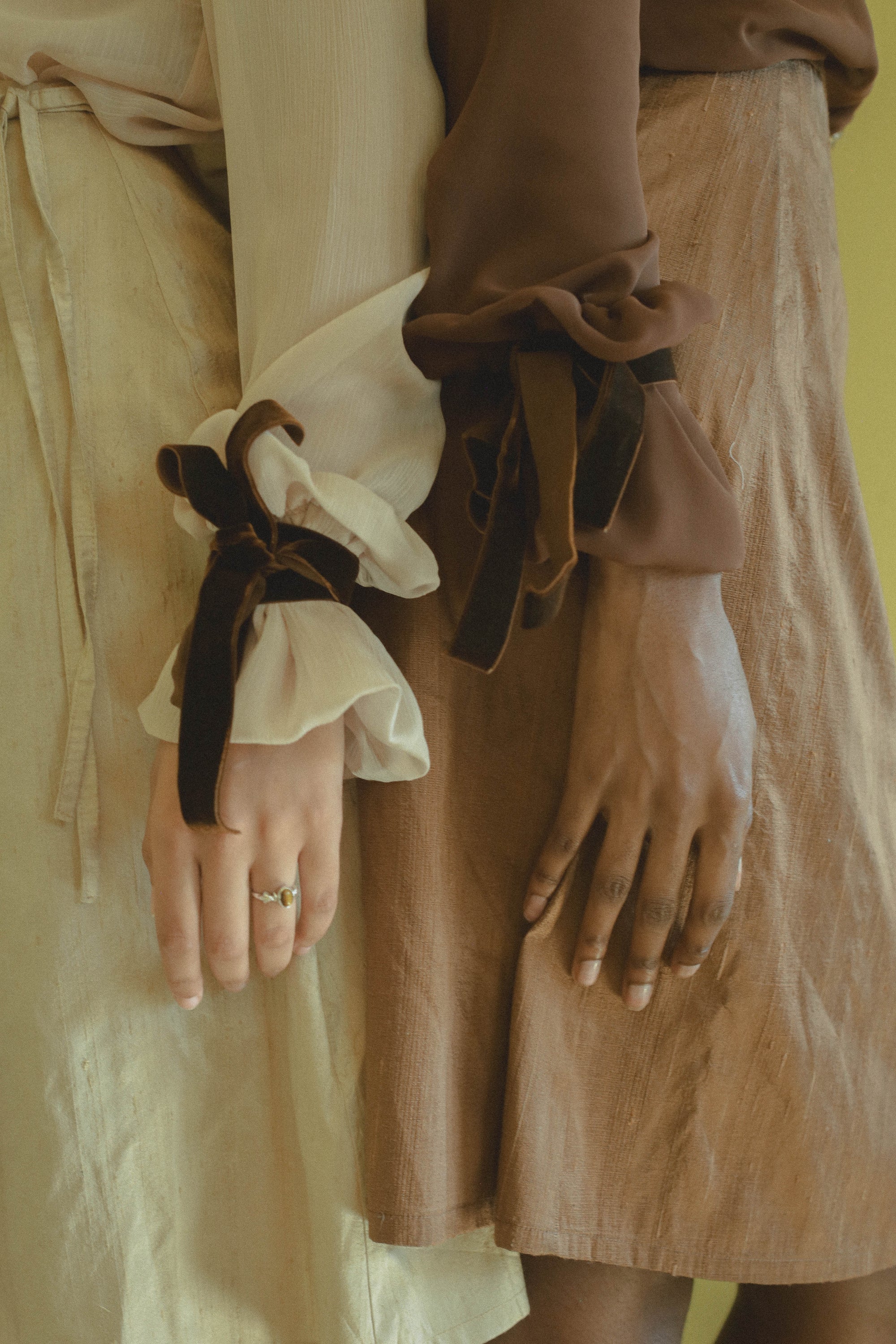 Chocolate Brown Victorian Silky Pussybow Shirt