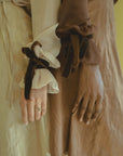 Chocolate Brown Victorian Silky Pussybow Shirt
