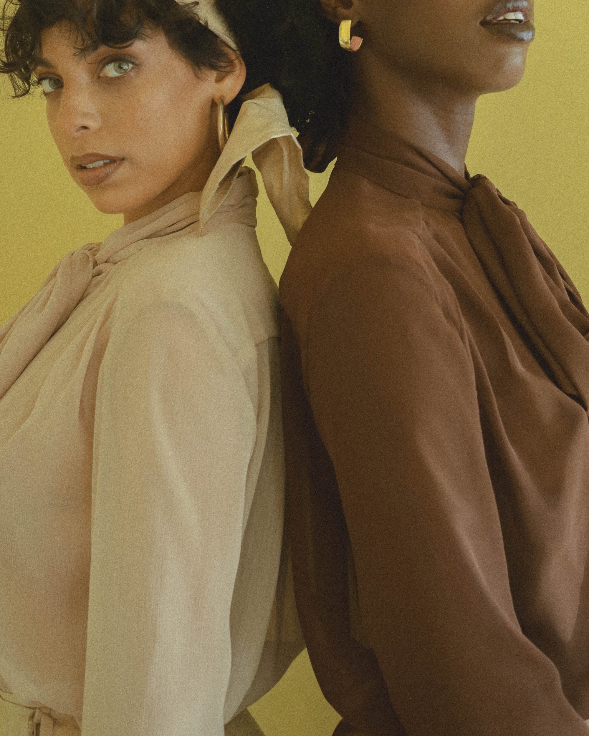 Chocolate Brown Victorian Silky Pussybow Shirt