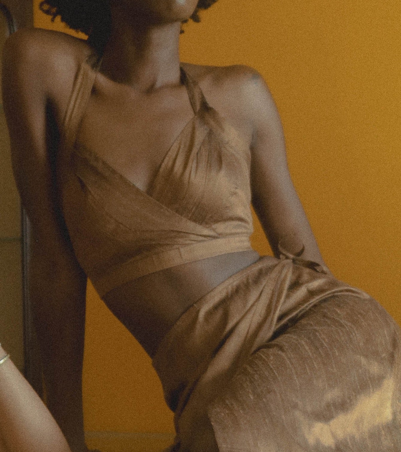 Chocolate Brown Silk Halter Top