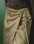 Golden Brown Nude Silk Wrap Skirt