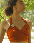 Paprika Silky Halter Top