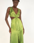 Cut Out Maxi Dress with Sailor Collar- Mint