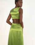 Cut Out Maxi Dress with Sailor Collar- Mint
