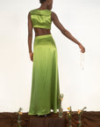 Cut Out Maxi Dress with Sailor Collar- Mint