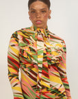 Rebecca Pussybow Dress - Abstract Print