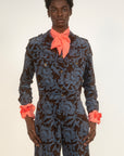Ogun Military Jacket-Brown/Blue Paisley Corduroy-Pre-Order