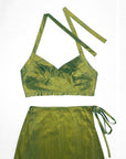 Green Silk Halter Top