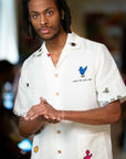 Maroon Day Camp Embroidered Shirt