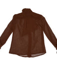 Chocolate Brown Victorian Silky Pussybow Shirt