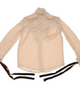 Tan Victorian Silky Pussybow Shirt