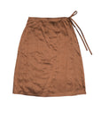 Chocolate Brown Nude Silk Wrap Skirt
