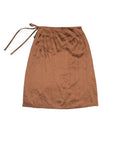 Chocolate Brown Nude Silk Wrap Skirt
