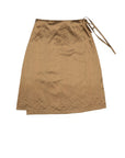 Golden Brown Nude Silk Wrap Skirt