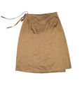 Golden Brown Nude Silk Wrap Skirt