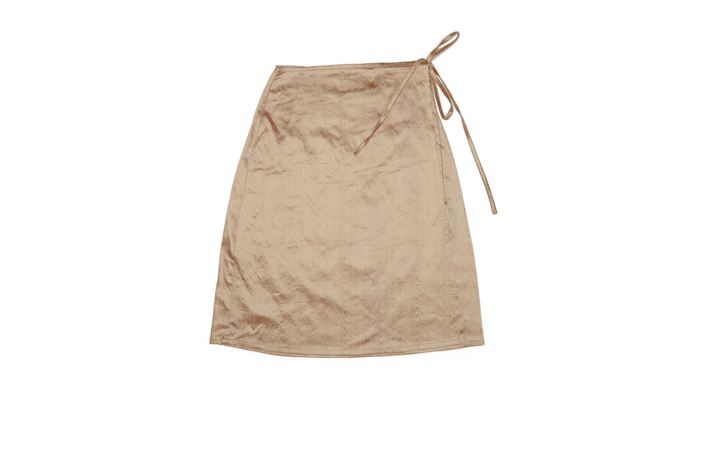 Champagne Nude Silk Wrap Skirt