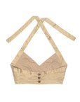 Tan Nude Silk Halter Top