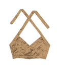 Golden Brown Nude Silk Halter Top