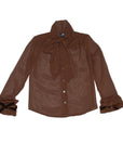 Chocolate Brown Victorian Silky Pussybow Shirt