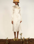 Pussybow Dress - Creme Silk Charmeuse-Pre-Order