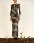 Crossroads Black Lace Velvet Bodycon Maxi Dress