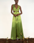 Cut Out Maxi Dress with Sailor Collar- Mint