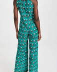 Oya Palazzo Jumper - Teal/Brown