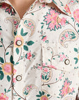 Silk Floral Paisley Button Up