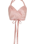 Baby Pink Silk Halter Top