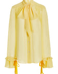 Yellow Pussybow Shirt - Pre Order