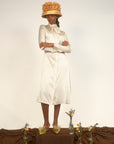 Pussybow Dress - Creme Silk Charmeuse-Pre-Order