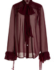 Maroon Pussybow Shirt - Pre Order
